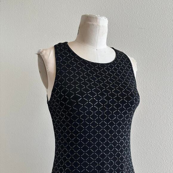 vintage Le Belle black metallic sparkle sleeveless mini dress - Picture 2 of 11